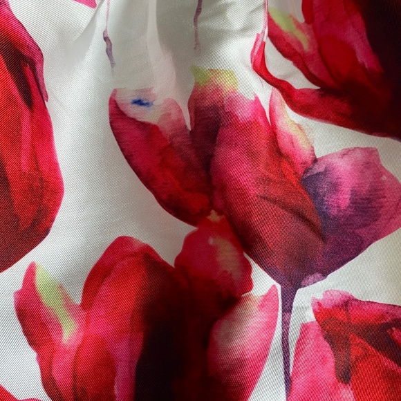 Juniors Red Floral Spaghetti Strap Cocktail Medium - Picture 7 of 7